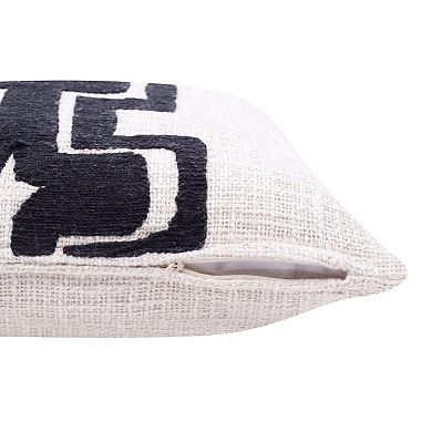 HomeRoots 24" Black and Ivory Throw Pillow