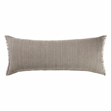HomeRoots 14" X 36" Tan Linen Throw Pillow with Fringe
