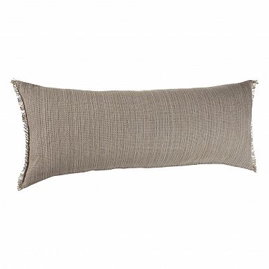 HomeRoots 14" X 36" Tan Linen Throw Pillow with Fringe