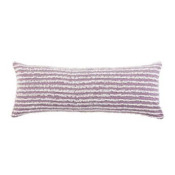 HomeRoots 14" X 36" Purple and Cream Throw Pillow