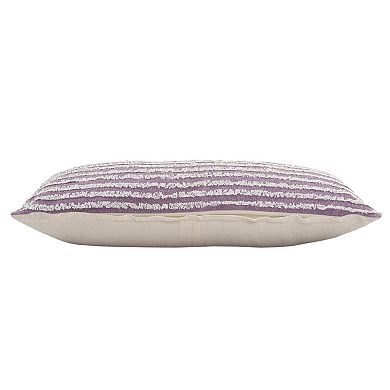 HomeRoots 14" X 36" Purple and Cream Throw Pillow