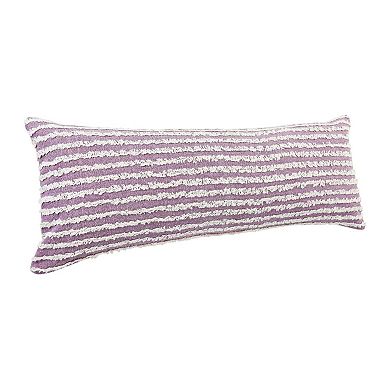 HomeRoots 14" X 36" Purple and Cream Throw Pillow