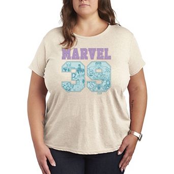 Plus Size Marvel Pastel Collegiate Graphic Tee