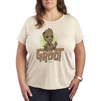 Plus Size Marvel Guardians Of The Galaxy Baby Groot Graphic Tee