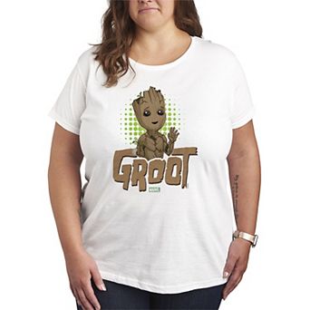 Plus Size Marvel Guardians Of The Galaxy Baby Groot Graphic Tee