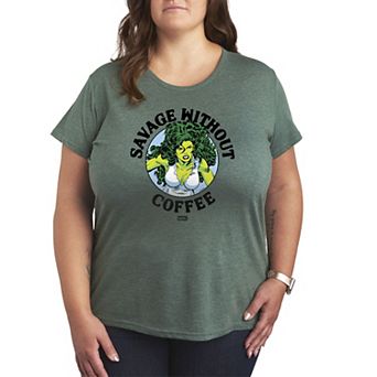 Plus Size Marvel She-Hulk Savage Without Coffee Graphic Tee