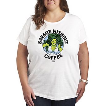 Plus Size Marvel She-Hulk Savage Without Coffee Graphic Tee