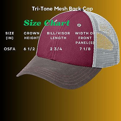 Mafoose Men's Tri-tone Polyester Mesh Back Adjustable Cap