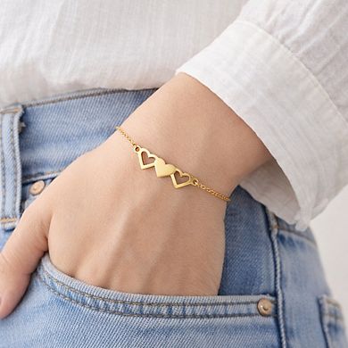 Triple Heart Chain Bracelet