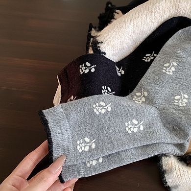 Women's 5-Pair Floral Print Crew Socks Soft Lightweight Everyday Socks with Delicate Pattern Detail