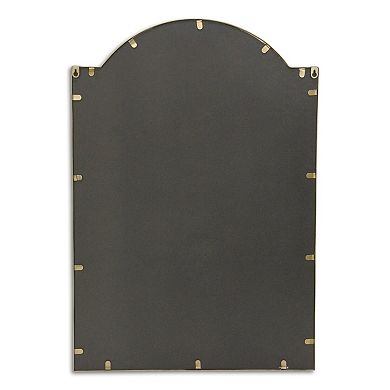 HomeRoots 32" Gold Metal Beaded Arch Accent Mirror