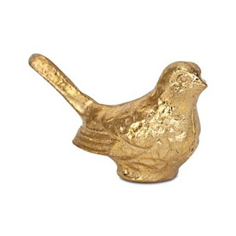 HomeRoots 5" Gold Cast Iron Bird Figurine
