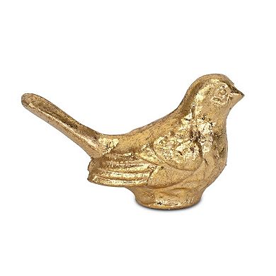 HomeRoots 5" Gold Cast Iron Bird Figurine