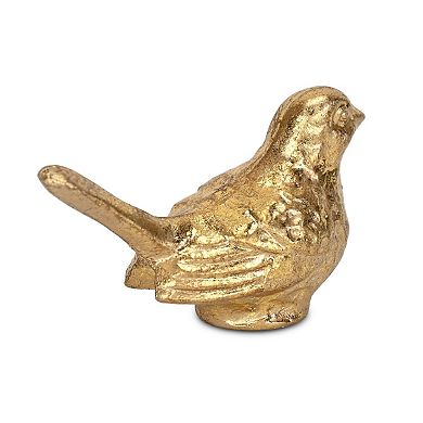 HomeRoots 5" Gold Cast Iron Bird Figurine