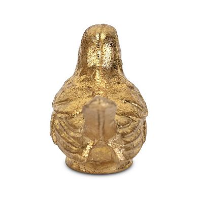 HomeRoots 5" Gold Cast Iron Bird Figurine