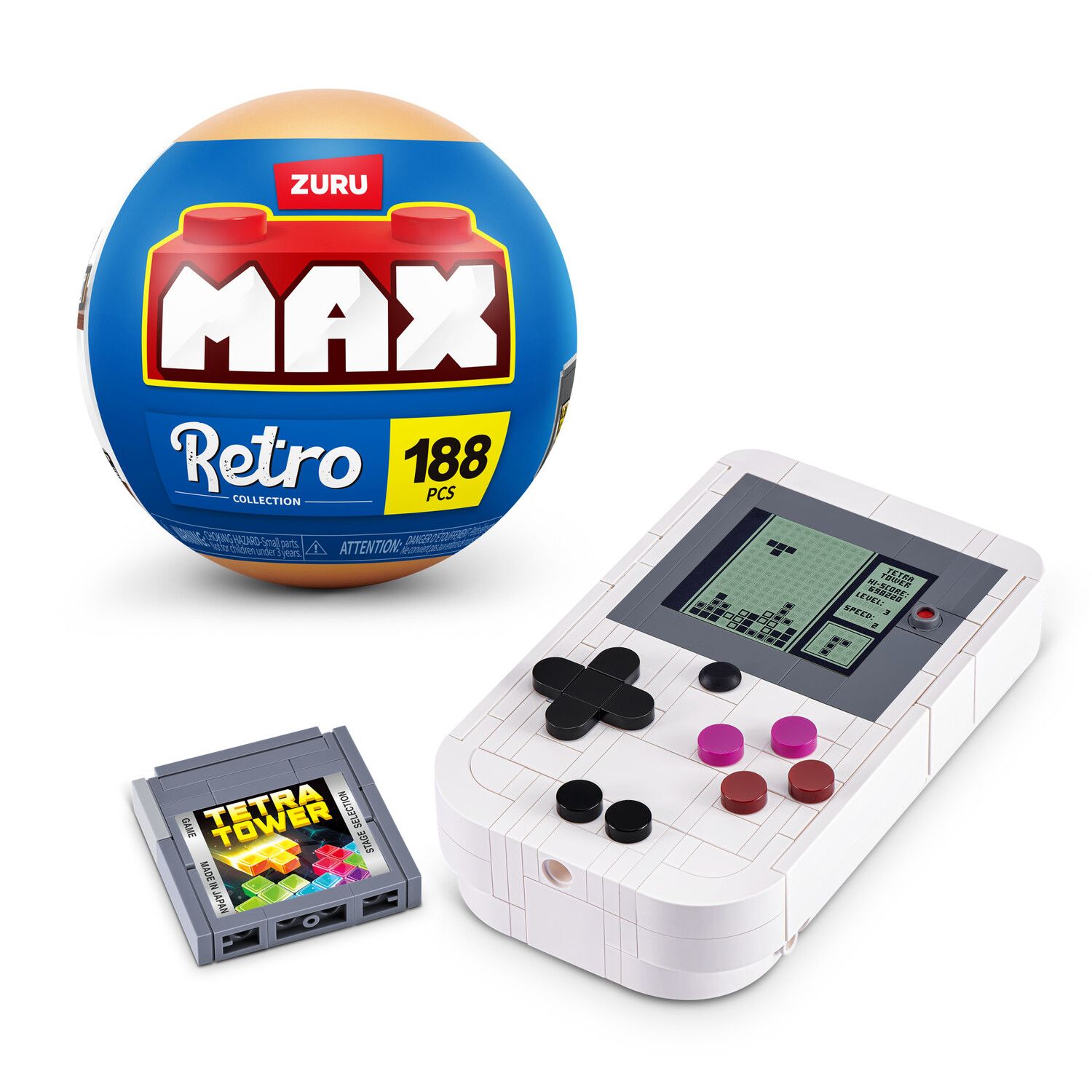 Детские конструкторы ZURU MAX Retro Collection 188 pc Building Bricks Handheld Game Console