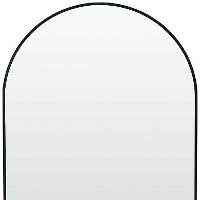 HomeRoots 39" Black Arch Metal Framed Bathroom Vanity Mirror