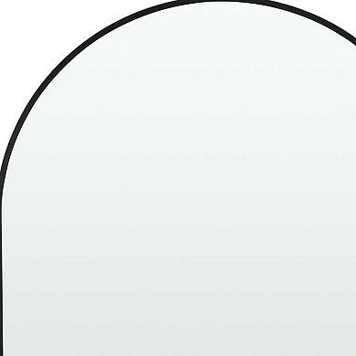 HomeRoots 39" Black Arch Metal Framed Bathroom Vanity Mirror