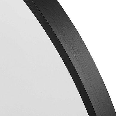 HomeRoots 39" Black Arch Metal Framed Bathroom Vanity Mirror