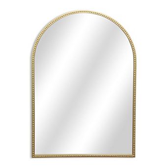 HomeRoots 34" Gold Metal Beaded Arch Accent Mirror