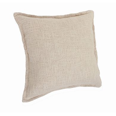 HomeRoots Set of Two 20" Beige Cotton Throw Pillows