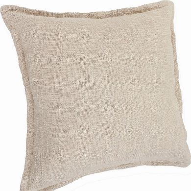 HomeRoots Set of Two 20" Beige Cotton Throw Pillows