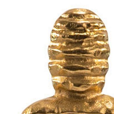 HomeRoots 21" Gold And White Aluminum And Marble Mummy Tabletop Sculpture