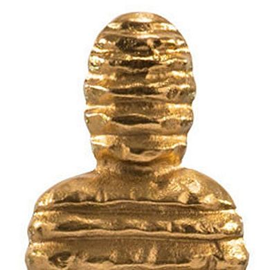 HomeRoots 21" Gold And White Aluminum And Marble Mummy Tabletop Sculpture