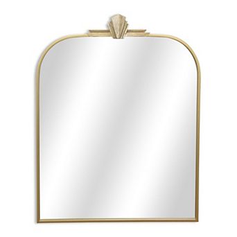HomeRoots 31" Gold Metal Art Deco Arch Accent Mirror
