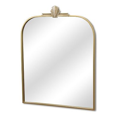 HomeRoots 31" Gold Metal Art Deco Arch Accent Mirror