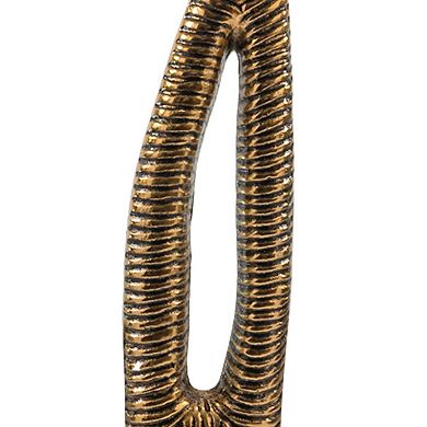 HomeRoots 21" Antiqued Gold And White Aluminum And Marble Tabletop Sculpture