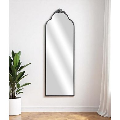 HomeRoots 65" Black Metal Arch Full Length Hanging Mirror