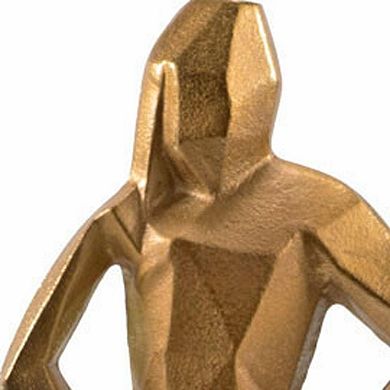 HomeRoots 24" Gold And White Aluminum And Marble Woman Tabletop Sculpture