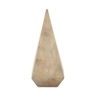 HomeRoots 6" Natural Solid Wood Pyramid Decorative Sculpture