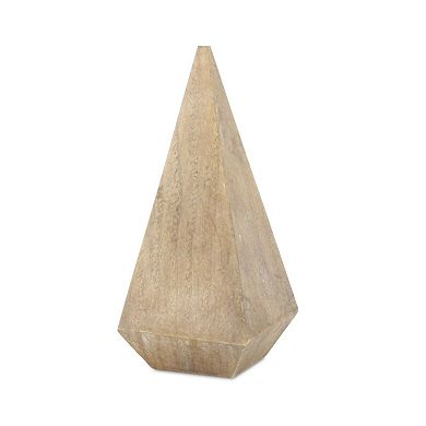 HomeRoots 6" Natural Solid Wood Pyramid Decorative Sculpture