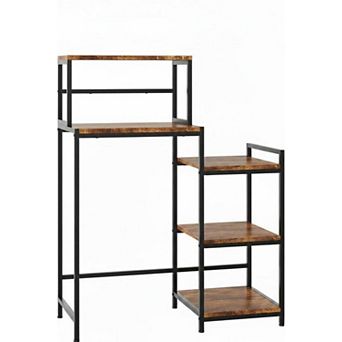 35.8 in Mini Fridge Stand with Storage Shelf,5 tier Microwave Stand,with Adjustable Adjustable Shelve