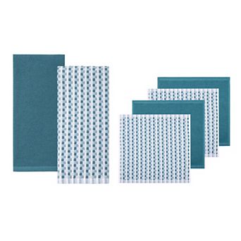 Mingle & Co. 6-Pack Carved Terry Kitchen Towel & Dishcloth Set