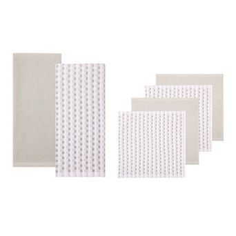 Mingle & Co. 6-Pack Carved Terry Kitchen Towel & Dishcloth Set