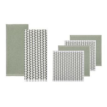 Mingle & Co. 6-Pack Carved Terry Kitchen Towel & Dishcloth Set