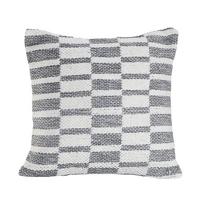 HomeRoots Set of Two 18" Gray Geometric Cotton Throw Pillows