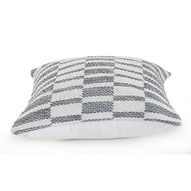 HomeRoots Set of Two 18" Gray Geometric Cotton Throw Pillows