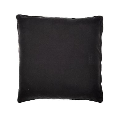 HomeRoots 20" Beige and Black Tropical Throw Pillow With Embroidery