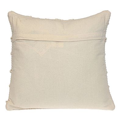 HomeRoots 20" Off White Geometric Cotton Throw Pillow
