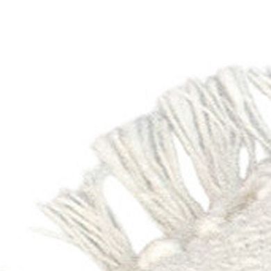 HomeRoots 18" X 18" White Round Cotton Throw Pillow with Fringe