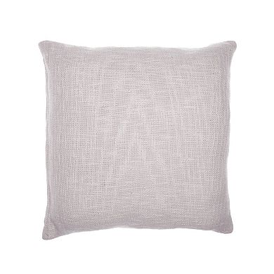 HomeRoots 24" Ivory Cotton Blend Throw Pillow with Embroidery