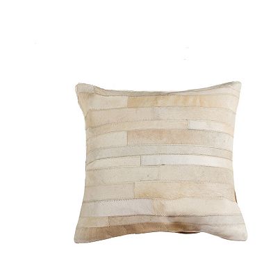 HomeRoots Set of Two 18" Natural Patchwork Cowhide Throw Pillows
