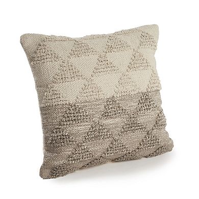 HomeRoots Set of Two Cream Geometric Cotton Throw Pillow With Texture