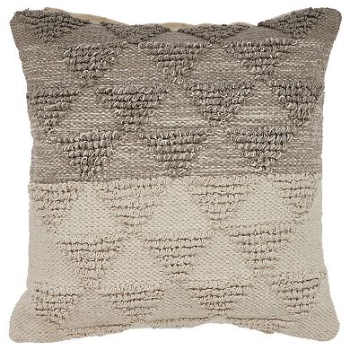 HomeRoots Set of Two Cream Geometric Cotton Throw Pillow With Texture