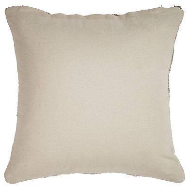 HomeRoots Set of Two Cream Geometric Cotton Throw Pillow With Texture