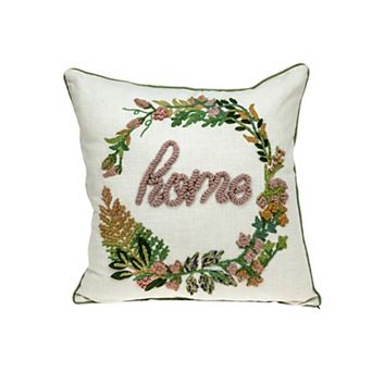 HomeRoots 18" Beige Cotton Throw Pillow